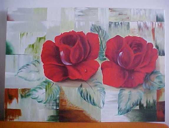 Releitura Rosas Abstrato